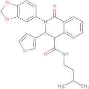 (2-benzo[3,4-d]1,3-dioxolen-5-yl-1-oxo-3-(3-thienyl)(4-2,3,4-trihydroisoquinolyl))-N-(3-methylbuty…