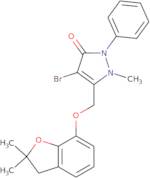 3-((2,2-dimethyl(3-oxaindan-4-yloxy))methyl)-4-bromo-2-methyl-1-phenyl-3-pyrazolin-5-one