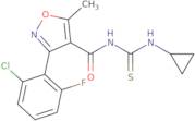 (3-(6-chloro-2-fluorophenyl)-5-methylisoxazol-4-yl)-N-((cyclopropylamino)thioxomethyl)formamide