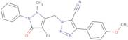 1-((4-bromo-2-methyl-5-oxo-1-phenyl(3-pyrazolin-3-yl))methyl)-4-(4-methoxyphenyl)-1,2,3-triazole-5…