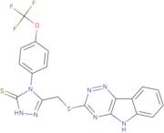 3-(2,3,6-triazino[5,4-b]indol-3-ylthiomethyl)-4-(4-(trifluoromethoxy)phenyl)-1,2,4-triazoline-5-th…