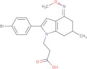 3-(4-(O-methyloxime)-2-(4-bromophenyl)-6-methyl-5,6,7-trihydroindolyl)propanoic acid