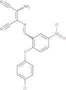 2-amino-1-(1-aza-2-(2-(4-chlorophenylthio)-5-nitrophenyl)vinyl)ethene-1,2-dicarbonitrile
