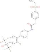 2-(4-Ethylsulfonylphenyl)-N-[4-[2-fluoro-4-(1,1,1,3,3,3-hexafluoro-2-hydroxypropan-2-yl)phenyl]phenyl]acetamide