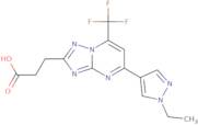 3-[5-(1-Ethyl-1H-pyrazol-4-yl)-7-(trifluoromethyl)-[1,2,4]triazolo[1,5-a]pyrimidin-2-yl]propanoi...