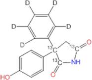 5-(4-Hydroxyphenyl)-5-phenyl-d5-hydantoin-2,4,5-13C3