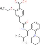 Repaglinide Related Compound E ((R)-2-Ethoxy-4-[2-({3-methyl-1-[2-(piperidin-1-yl)phenyl]butyl}amino)-2-oxoethyl]benzoic acid)
