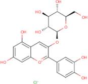 2-(3,4-Dihydroxyphenyl)-3-(beta-D-glucopyranosyloxy)-5,7-dihydroxy-1-benzopyrylium chloride