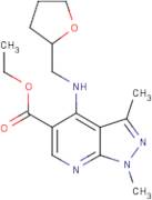 Ethyl 1,3-dimethyl-4-[(tetrahydrofuran-2-ylmethyl)amino]-1H-pyrazolo[3,4-b]pyridine-5-carboxylate