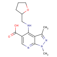 1,3-Dimethyl-4-[(tetrahydrofuran-2-ylmethyl)amino]-1H-pyrazolo[3,4-b]pyridine-5-carboxylic acid