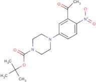 4-(3-Acetyl-4-nitrophenyl)piperazine, N1-BOC protected