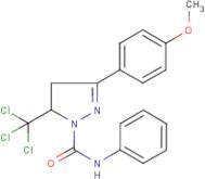 N1-phenyl-3-(4-methoxyphenyl)-5-(trichloromethyl)-4,5-dihydro-1H-pyrazole-1-carboxamide