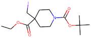 Ethyl 4-(iodomethyl)piperidine-4-carboxylate, N-BOC protected