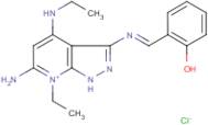 6-amino-7-ethyl-4-(ethylamino)-3-{[(E)-(2-hydroxyphenyl)methylidene]amino}-1H-pyrazolo[3,4-b]pyrid…