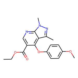 Ethyl 1,3-dimethyl-4-(4-methoxyphenoxy)-1H-pyrazolo[3,4-b]pyridine-5-carboxylate