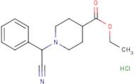 Ethyl 1-[cyano(phenyl)methyl]piperidine-4-carboxylate hydrochloride