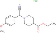 Ethyl 1-[cyano(4-methoxyphenyl)methyl]piperidine-4-carboxylate hydrochloride