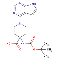 4-[(tert-Butoxycarbonyl)amino]-1-(7H-pyrrolo[2,3-d]pyrimidin-4-yl)piperidine-4-carboxylic acid