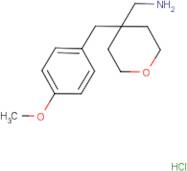 {4-[(4-Methoxyphenyl)methyl]oxan-4-yl}methanamine hydrochloride