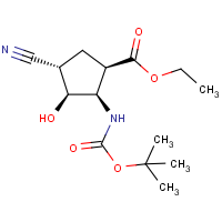 Ethyl (1R*,2R*,3S*,4S*)-2-(tert-butoxycarbonylamino)-4-cyano-3-hydroxycyclopentane-carboxylate