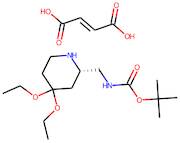 (2S)-2-(Aminomethyl)-4,4-diethoxypiperidine fumarate, 2-BOC protected