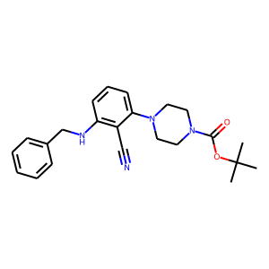 4-[3-(Benzylamino)-2-cyanophenyl]piperazine, N1-BOC protected