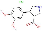 (3R,4S)-rel-4-(3,4-Dimethoxyphenyl)pyrrolidine-3-carboxylic acid hydrochloride