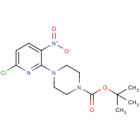 4-(6-Chloro-3-nitropyridin-2-yl)piperazine, N1-BOC protected