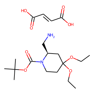 (2R)-2-(Aminomethyl)-4,4-diethoxypiperidine fumarate, N1-BOC protected