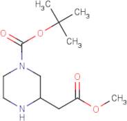 3-(2-Methoxy-2-oxoethyl)piperazine, N1-BOC protected