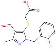 2-((1-(2-Chlorobenzyl)-4-formyl-3-methyl-1H-pyrazol-5-yl)thio)acetic acid