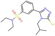 N,N-Diethyl-3-[4-(2-methylpropyl)-5-sulfanyl-4H-1,2,4-triazol-3-yl]benzene-1-sulfonamide