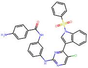 4-Amino-N-(3-((5-chloro-4-(1-(phenylsulfonyl)-1H-indol-3-yl)pyrimidin-2-yl)amino)phenyl)benzamide