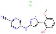 5-((5-(2-Hydroxy-6-methoxyphenyl)-1H-pyrazol-3-yl)amino)pyrazine-2-carbonitrile dihydrochloride