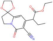 Ethyl 2-(6-cyano-5-oxo-2,3-dihydro-5H-spiro[indolizine-1,2'-[1,3]dioxolan]-7-yl)butanoate