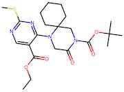 tert-Butyl 1-(5-(ethoxycarbonyl)-2-(methylthio)pyrimidin-4-yl)-3-oxo-1,4-diazaspiro[5.5]undecane-4…