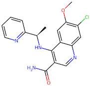 (R)-7-chloro-6-methoxy-4-((1-(pyridin-2-yl)ethyl)amino)quinoline-3-carboxamide