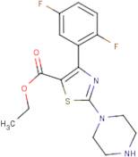 Ethyl 4-(2,5-difluorophenyl)-2-piperazin-1-yl-1,3-thiazole-5-carboxylate