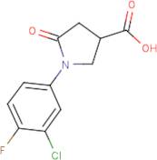 1-(3-Chloro-4-fluorophenyl)-5-oxopyrrolidine-3-carboxylic acid