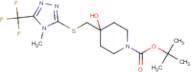 tert-Butyl 4-hydroxy-4-({[4-methyl-5-(trifluoromethyl)-4H-1,2,4-triazol-3-yl]thio}methyl)piperidin…