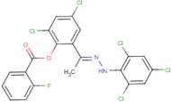2,4-dichloro-6-[2-(2,4,6-trichlorophenyl)ethanhydrazonoyl]phenyl 2-fluorobenzoate