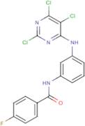 N1-{3-[(2,5,6-trichloropyrimidin-4-yl)amino]phenyl}-4-fluorobenzamide