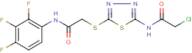 N1-(5-{[2-oxo-2-(2,3,4-trifluoroanilino)ethyl]thio}-1,3,4-thiadiazol-2-yl)-2-chloroacetamide