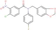 N1-(1,3-benzodioxol-5-ylmethyl)-N1-(4-fluorophenyl)-4-chloro-3-nitrobenzamide