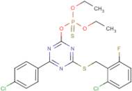 O-[4-[(2-Chloro-6-fluorobenzyl)thio]-6-(4-chlorophenyl)-1,3,5-triazin-2-yl]O,O-diethyl phosphothio…