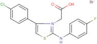 3-(carboxymethyl)-4-(4-chlorophenyl)-2-(4-fluoroanilino)-1,3-thiazol-3-ium bromide