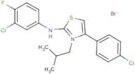 2-(3-chloro-4-fluoroanilino)-4-(4-chlorophenyl)-3-isobutyl-1,3-thiazol-3-ium bromide