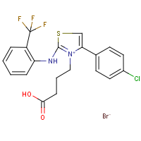 4-{4-(4-chlorophenyl)-2-[2-(trifluoromethyl)anilino]-1,3-thiazol-3-ium-3-yl}butanoic acid bromide