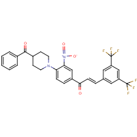 1-[4-(4-benzoylpiperidino)-3-nitrophenyl]-3-[3,5-di(trifluoromethyl)phenyl]prop-2-en-1-one