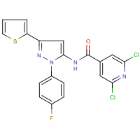 2,6-dichloro-N-[1-(4-fluorophenyl)-3-(2-thienyl)-1H-pyrazol-5-yl]isonicotinamide